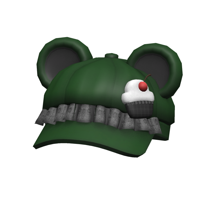Green/Black Cupcake Ruffled Cute Bear Ears Cap