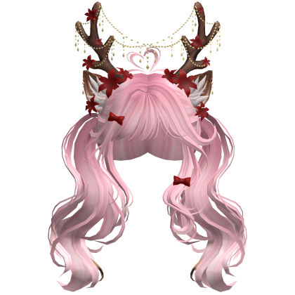 Ethereal Christmas Fairy Fawn Pigtails w/ Antlers