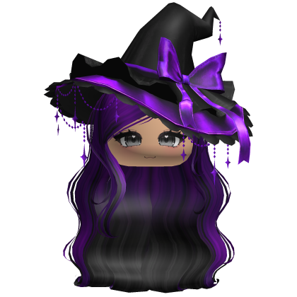 Halloween Cute Wavy Witch Hair w/ Witch hat  Roblox item
