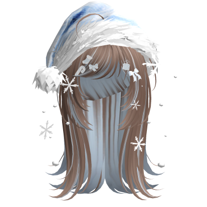 Cute Christmas Straight Hair (Milktea&Blue) Roblox item