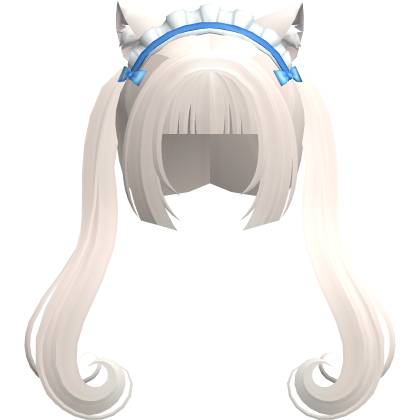vanilla neko cutecore swirly pigtails w ears