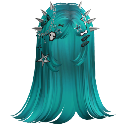 ♡ Scene Spiky Straight Hair (Teal)