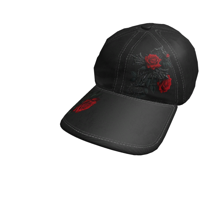 Black Rose Cross Y2K Cap