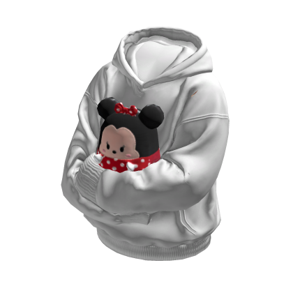 Cute Mouse Holdable Huggable Sweater White Hoodie