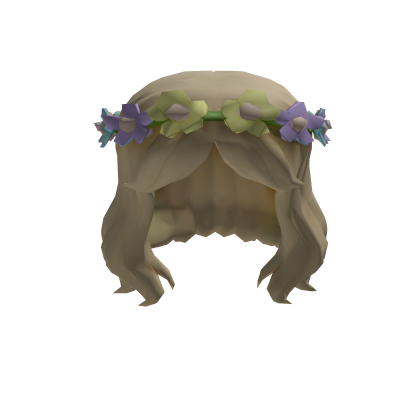 Fluffy Anime Flower Crown Hair (Soft Blonde)