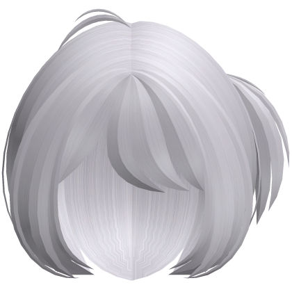 ♡﹒cute short fluffy layered hair in white Roblox item