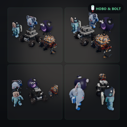5 Brainrot Space Mascots – Modular Character Kit preview 2