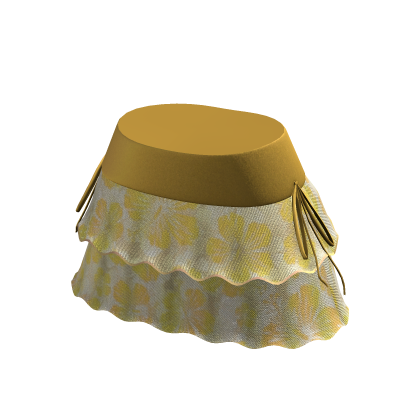 Yellow Summer Hibiscus Mini Skirt