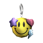 Preppy Holographic Smiley Charm Keychain