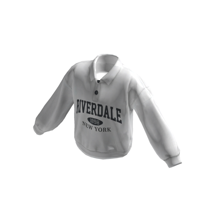 Y2K Vintage Baggy Polo Sweater (White)