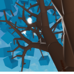sit on a floating island and watch random text icon