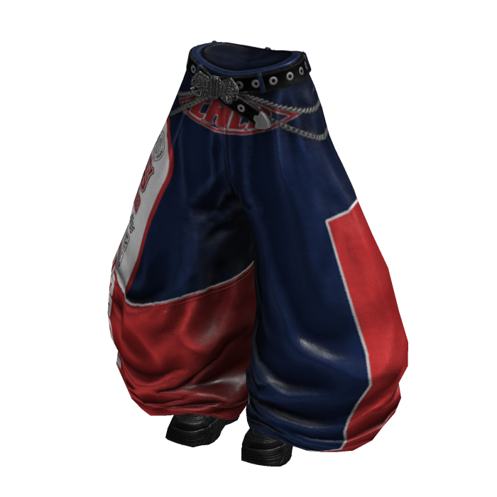 Y2K Racer Girl Pants (Black Royal Blue)