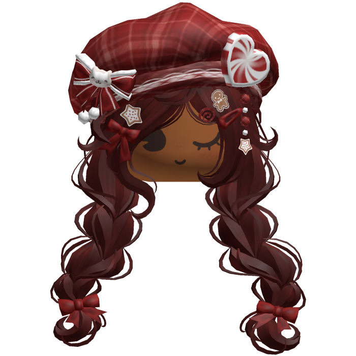 ♡ Christmas Preppy Holiday Braids (Red)