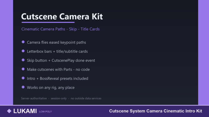 Cutscene System Camera Cinematic Intro Kit preview 1