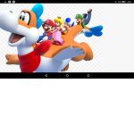 Mario luigi toad and peach are ridding a DINOSAUR!