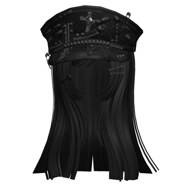 Black Captain Y2K Cap Hair