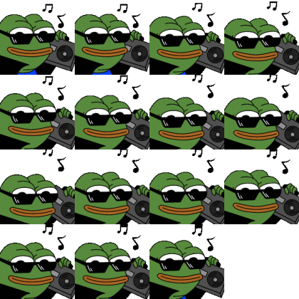 Pepe Music SpriteSheet 20 fps Roblox decal