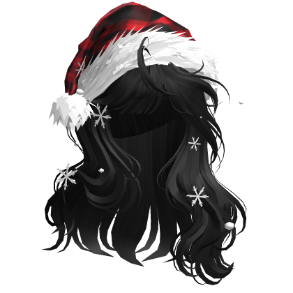 Christmas Hair w/Santa Hat (Black)