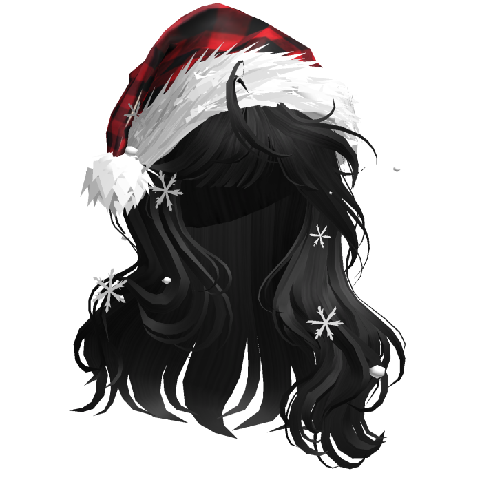 Christmas Hair w/Santa Hat (Black)