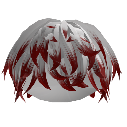 White and Red Fluffy Messy Emo Boy Hair thumbnail