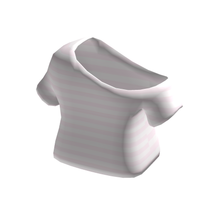 ♡ Off Shoulder Baby Pink Striped Tee-Shirt thumbnail