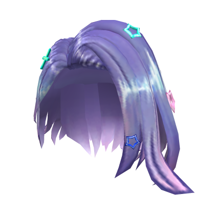 Periwinkle Cute side-swept hair w/ clips  Roblox item