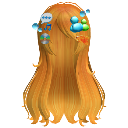 frutiger aero ombre orange wispy long flowy hair