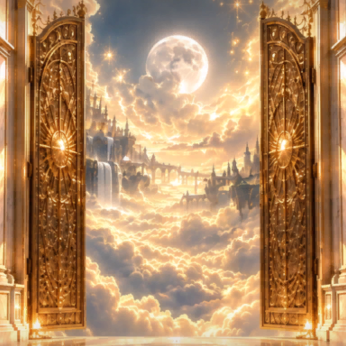 Gold Heaven Gate Cloud Palace Cute Cool Background