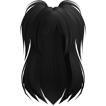 Black Emo Scene Long Black Side Pigtails
