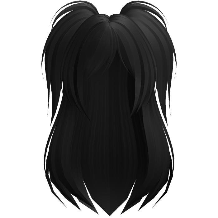 Black Emo Scene Long Black Side Pigtails