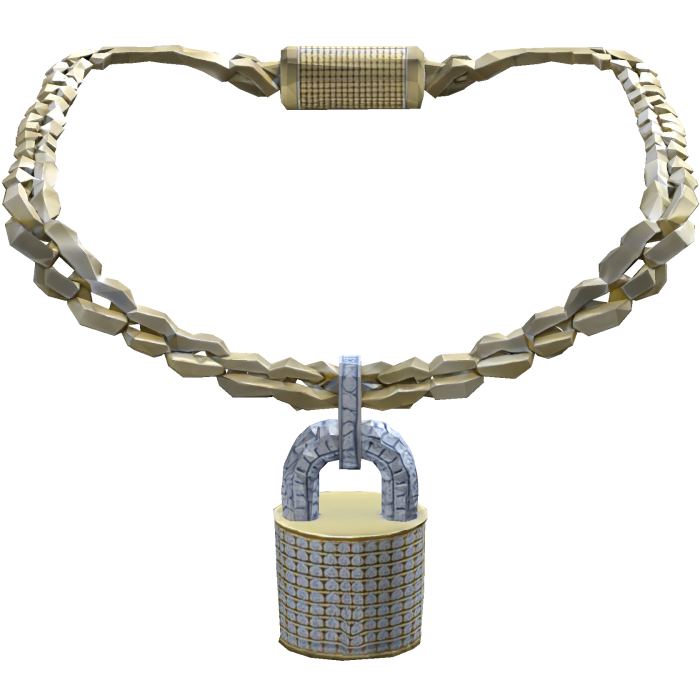 Iced Out Gold Plated Lock Pendant Necklace Chain