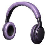 purple y2k casual headphones