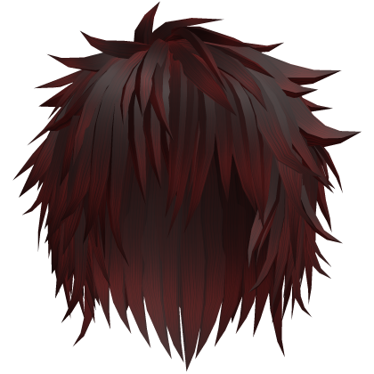 Dark Red Messy Emo Scene Wolfcut Hair Roblox item