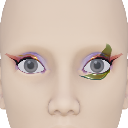 Red & Blue Eye Makeup