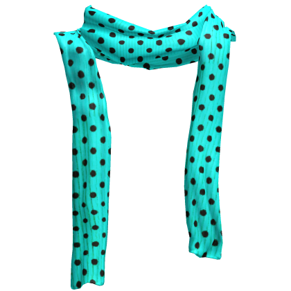 ♡ harajuku cyan & black polka dot long scarf 1.0 