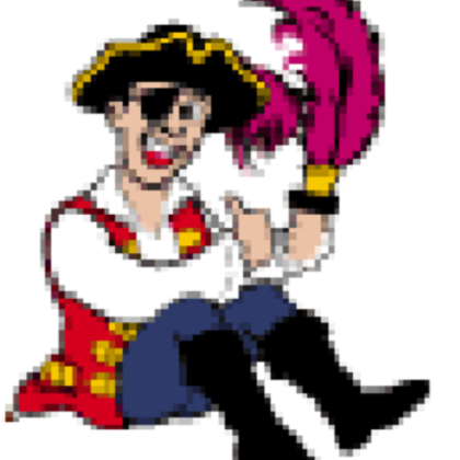 Cartoon Captain Feathersword in 2000 Roblox decal