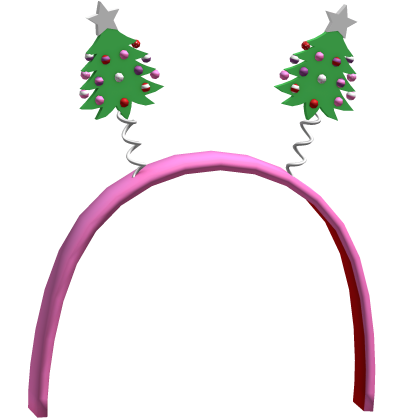 pink christmas tree springy headband