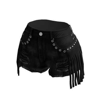 Black Laced Jean Shorts thumbnail