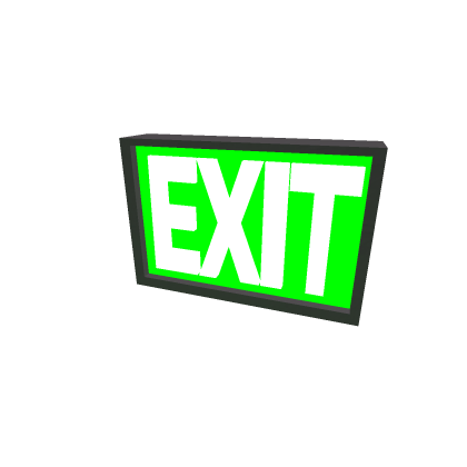 Apeirophobia Green Exit Mounted on Ceiling Wall