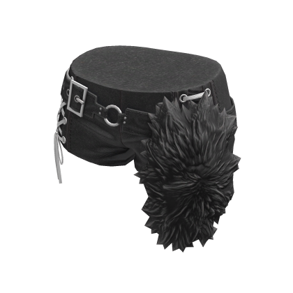 BB KPOP aespa Black Denim Leather Belted Shorts thumbnail