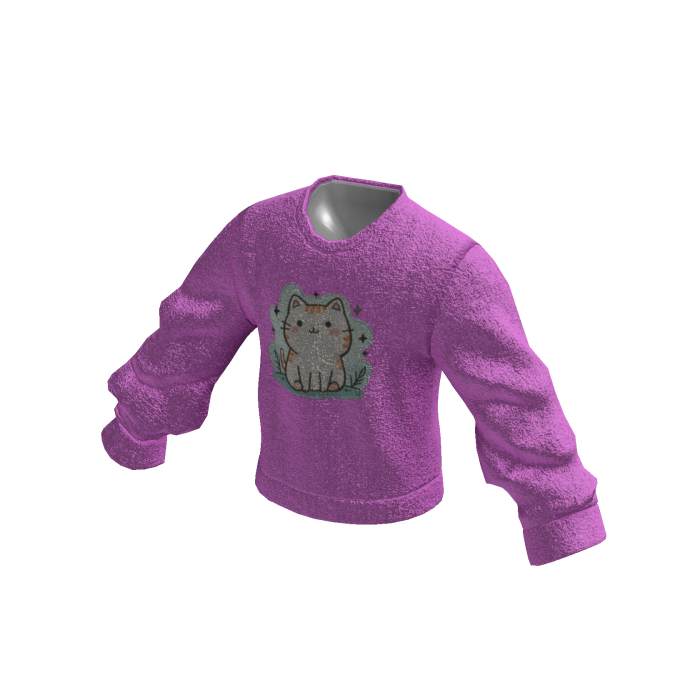 Pink Sweater Cute Cat