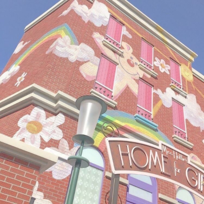 pastel chalked building // kidcore // Roblox decal