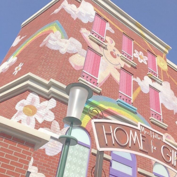 pastel chalked building // kidcore // Roblox decal