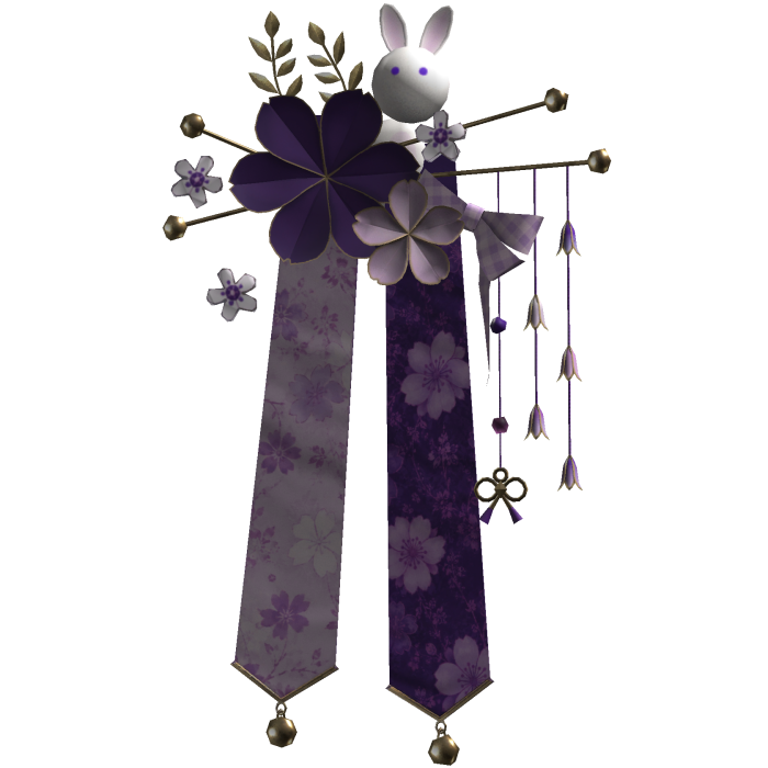 Purple & Gold Sakura Japanese Flower Hairclip