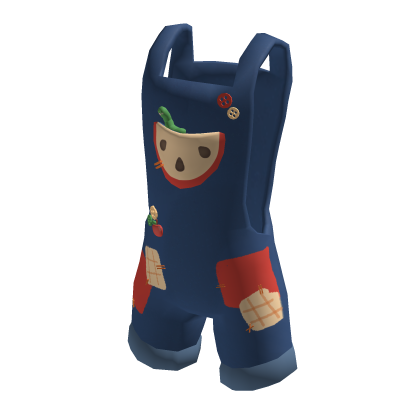 patched apple denim farmer overalls