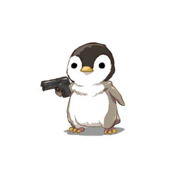 Cute Penguin with a gun meet up
