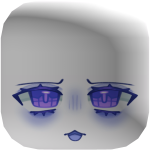 Kawaii Cute Sad Waffle Face (Blueberry)