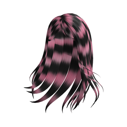 Long Swept Icon Hair in Pink Raccoon Stripes Roblox item