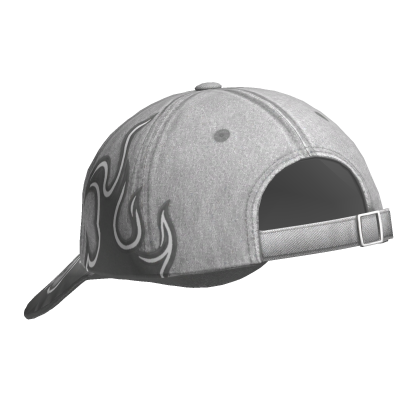 White Y2K Flame Cap Backwards