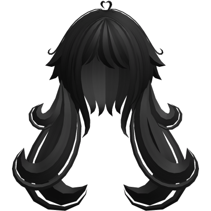 Sweet fluffy princess twintails (Black) Roblox item